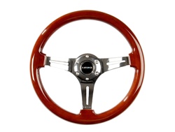 NRG STEERING WHEEL: CLASSIC (WOOD W/ CHROME SPOKE)