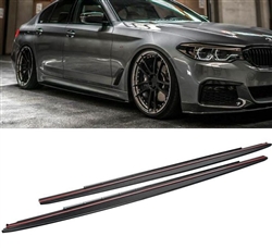 2017-2020 BMW 5 SERIES G30 M-PERFORMANCE STYLE SIDE SPLITTERS (PAIR) (POLYPROPYLENE)